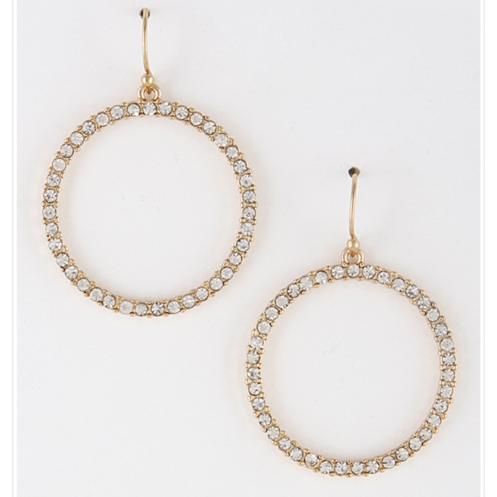 New Circle Rhinestone Earrings